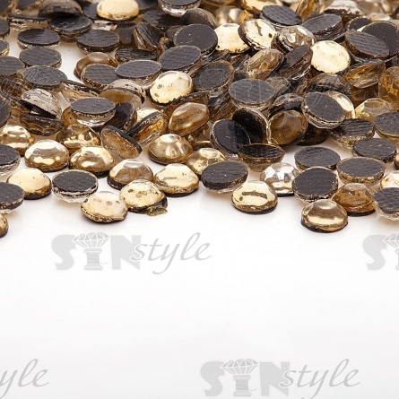 Стразы термоклеевые акриловые SS16, цвет золотистый, 500гр/уп  фото 1