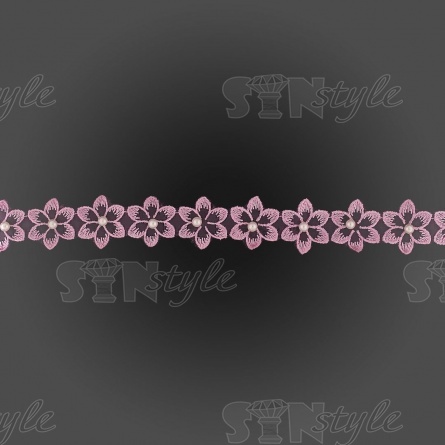 Цветочки из капроновой ленты, размер 30 мм, намотка 20 ярдов, цвет сиренево-розовый (№34)  фото 2