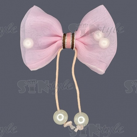 Аппликация 3D "Бантик", цвет розовый, размер 60х40 мм фото 1