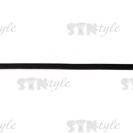 Лента бархатная, ширина 6 мм, цвет черный, намотка 50 ярдов фото 1