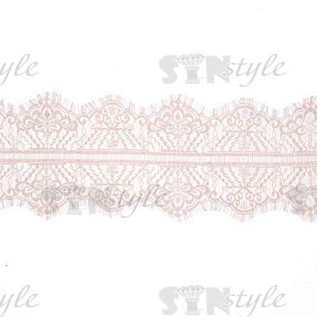 Кружево "Французское", ширина 140 мм, цвет грязно-розовый, длина 3 метра фото 2