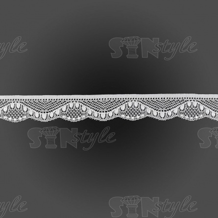 Кружево эластичное, ширина 35 мм, цвет белый, намотка 20 ярдов фото 1