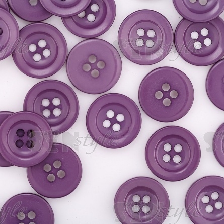 Пуговица пластиковая на четыре прокола, фиолетовая, 44L фото 4