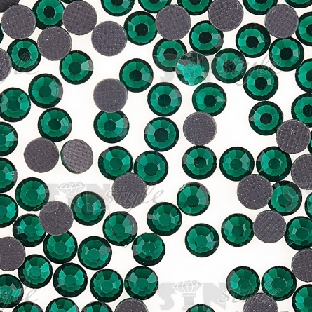 Стразы термоклеевые стеклянные SS16, форма круг, цвет зеленый (921), 1440 шт/уп  фото 2