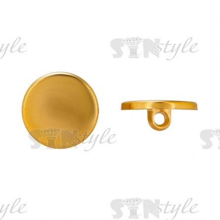 Пуговица пластиковая на ножке круглой формы, золотая, 20L фото 1