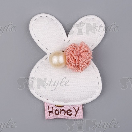 Аппликация 3D "Зайчик", цвет шампань, размер 40х50 мм фото 1