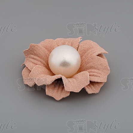 Цветочки декоративные, цвет бежевый, размер 35 мм, фото 2