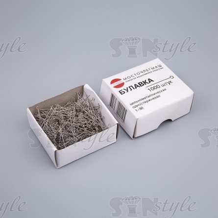 Булавки металлические, белая пачка, 1 000 шт/уп фото 1