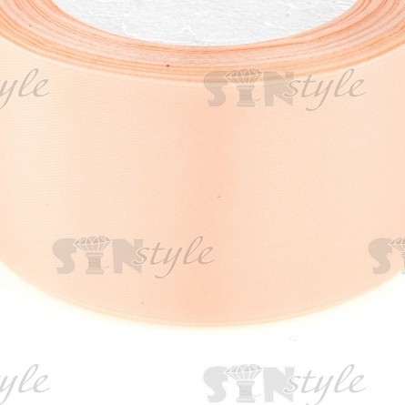 Декоративная лента атласная, ширина 50 мм, длина 25 ярдов, цвет светло-персиковый  (№170) фото 2