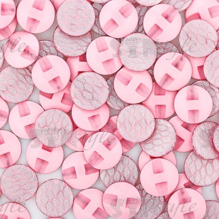 Пуговица пластиковая на полуножке, размер 20L, форма круглая, цвет розовый фото 3