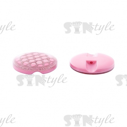 Пуговица пластиковая на полуножке, размер 24L, розовая с блестками фото 2