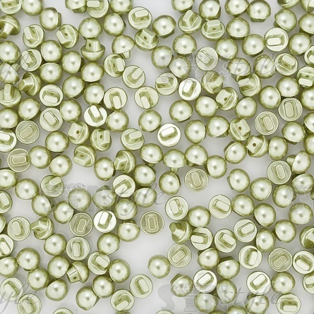 Пуговица пластиковая на ножке, в форме полусферы, салатового цвета, размер 18L фото 3