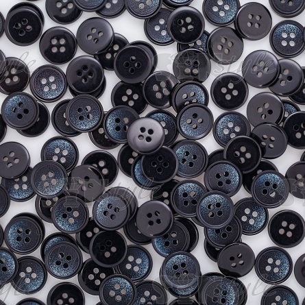 Пуговица пластиковая на четыре прокола, размер 24L, цвет черный фото 4