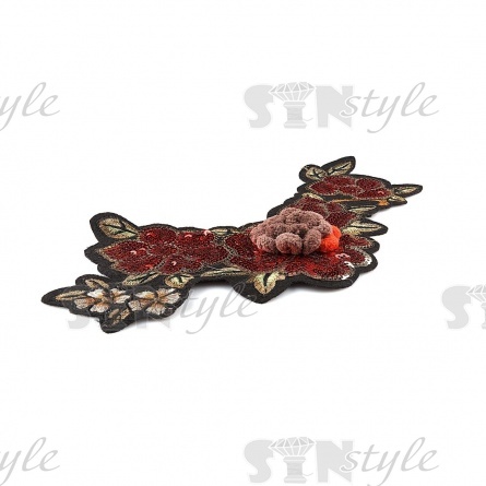 Аппликация пришивная с пайетками, размер 25х130мм фото 6