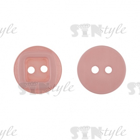 Пуговица пластиковая на два прокола, 20L, цвет грязно-розовый фото 1