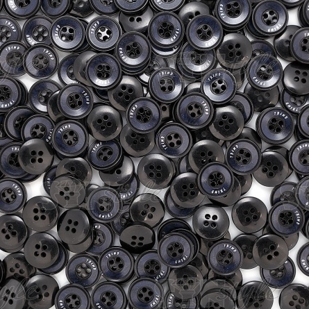 Пуговица пластиковая на четыре прокола, размер 24L, цвет черный фото 7