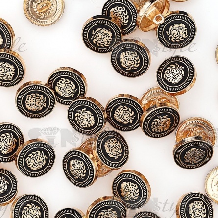 Пуговица металлическая на ножке, размер 28L, цвет золото/черный фото 4