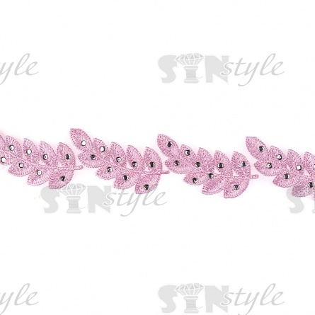 Листочки из капроновой ленты, ширина 35 мм, намотка 20 ярдов, цвет розовый (№ 24)  фото 1