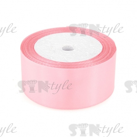 Декоративная лента атласная, ширина 38 мм, намотка 25 ярдов, цвет розовый (№004) фото 1