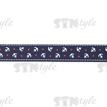 Лента репсовая, ширина 20 мм, цвет синий+белый+красный, намотка 20у фото 3