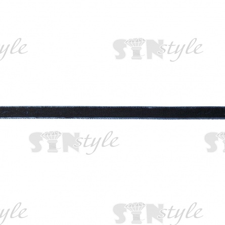 Лента бархатная, ширина 10 мм, цвет темно-синий, намотка 50 ярдов фото 1