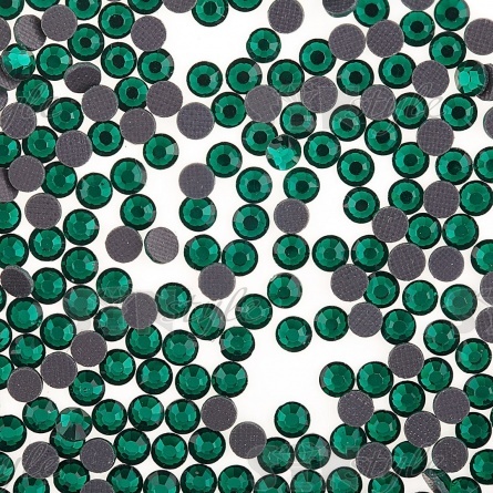 Стразы термоклеевые стеклянные SS16, форма круг, цвет зеленый (921), 1440 шт/уп  фото 1