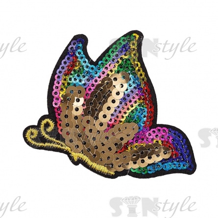 Термоаппликация "Бабочка", размер 62х70 мм фото 1