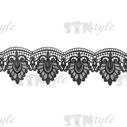 Кружево ажурное, ширина 130 мм, цвет черный, намотка 15 ярдов фото 2