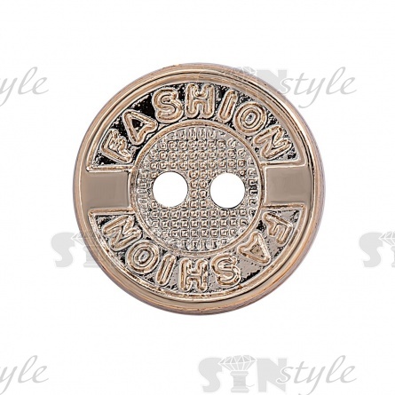 Пуговица пластиковая на два прокола Fashion, золотая, 20L фото 2