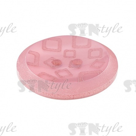 Пуговица пластиковая на два прокола, розовая, 34L фото 2