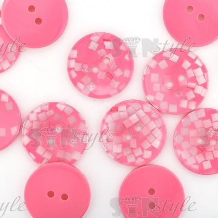 Пуговица пластиковая на два прокола, размер 60L, цвет розовый фото 4