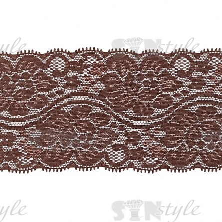 Кружево эластичное, ширина 80 мм, цвет капучино, намотка 15 ярдов фото 2