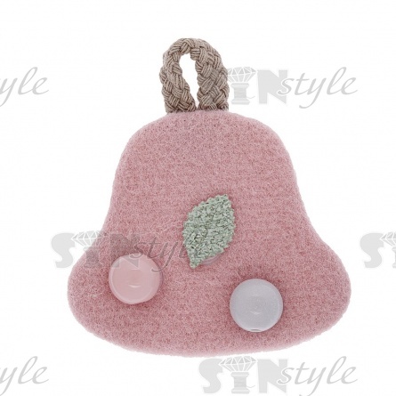 Аппликация 3D "Колокольчик", цвет грязно-розовый, размер 50х60 мм фото 1