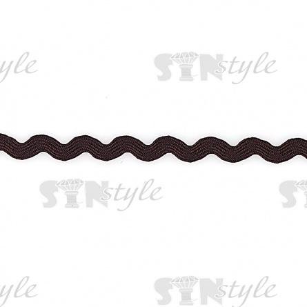 Декоративная тесьма вьюнок, ширина 8 мм, намотка 15 ярдов, цвет коричневый (№70) фото 1