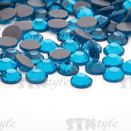 Стразы термоклеевые стеклянные SS20, форма круг, цвет бирюзовый (905), 720 шт/уп фото 3