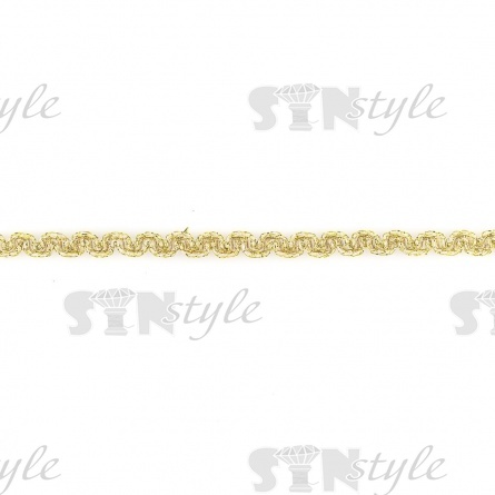 Тесьма отделочная металлизированная, ширина 7 мм, цвет золотой, намотка 15 ярдов фото 2