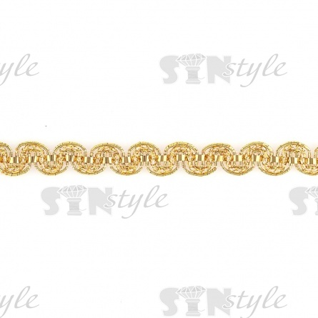 Тесьма отделочная металлизированная, ширина 10 мм, цвет золотой, намотка 15 ярдов, фото 1