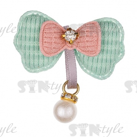 Аппликация 3D "Бантик", цвет зеленый, размер 45х45 мм фото 1