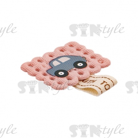 Аппликация 3D "Машинка", цвет грязно-розовый, размер 25х30 мм фото 2