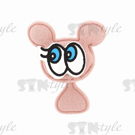 Аппликация 3D "Мышка", цвет грязно-розовый, размер 33х38 мм фото 1