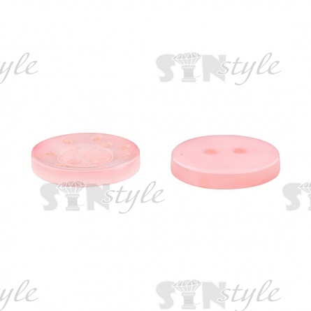 Пуговица пластиковая на два прокола, размер 24L, цвет розовый фото 3