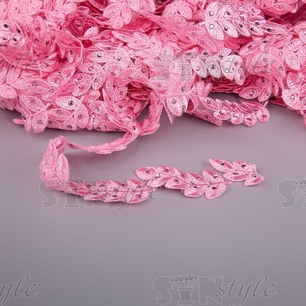 Листочки из капроновой ленты, ширина 35 мм, намотка 20 ярдов, цвет розовый (№ 24) фото 2