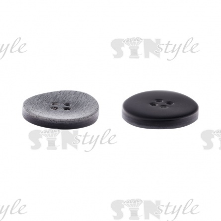 Пуговица пластиковая на четыре прокола, размер 54L, цвет темно-серый с эффектом потёртости фото 3