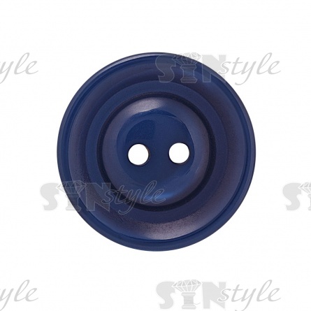 Пуговица пластиковая на два прокола, синяя, 40L фото 1