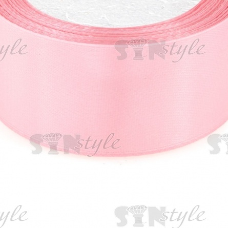 Декоративная лента атласная, ширина 38 мм, намотка 25 ярдов, цвет розовый (№004) фото 2