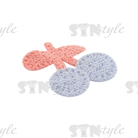 Аппликация 3D "Вишенки", цвет грязно-розовый + голубой, размер 30х33 мм фото 2