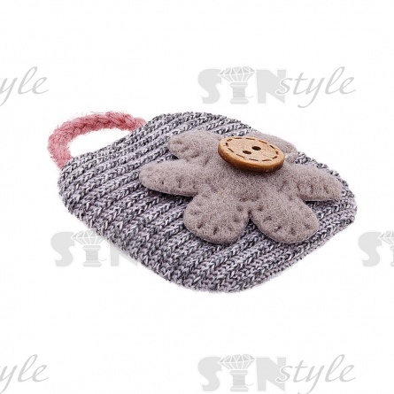 Аппликация 3D "Сумочка", цвет серый, размер 45х55 мм фото 2