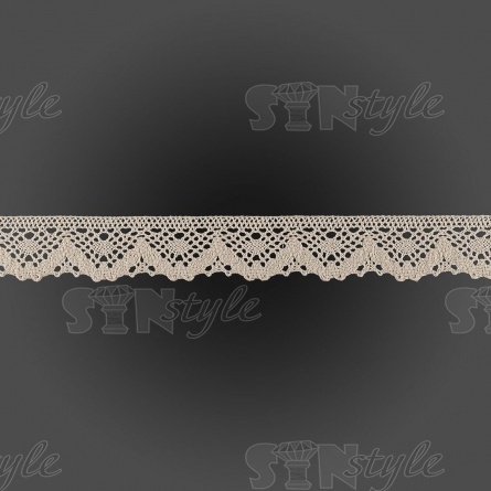 Кружево вязаное плетеное, ширина 30 мм, цвет бежевый, намотка 15 ярдов фото 1