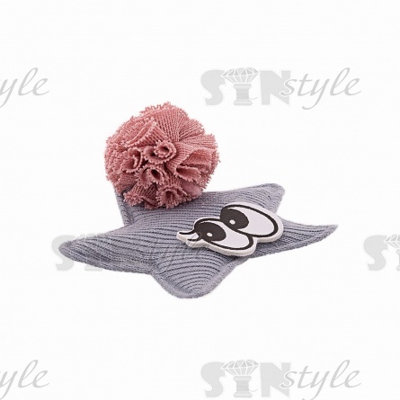 Аппликация 3D "Звездочка", цвет серый+грязно-розовый, размер 60х60 мм  фото 2