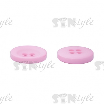 Пуговица пластиковая на четыре прокола, розовая, 40L фото 3